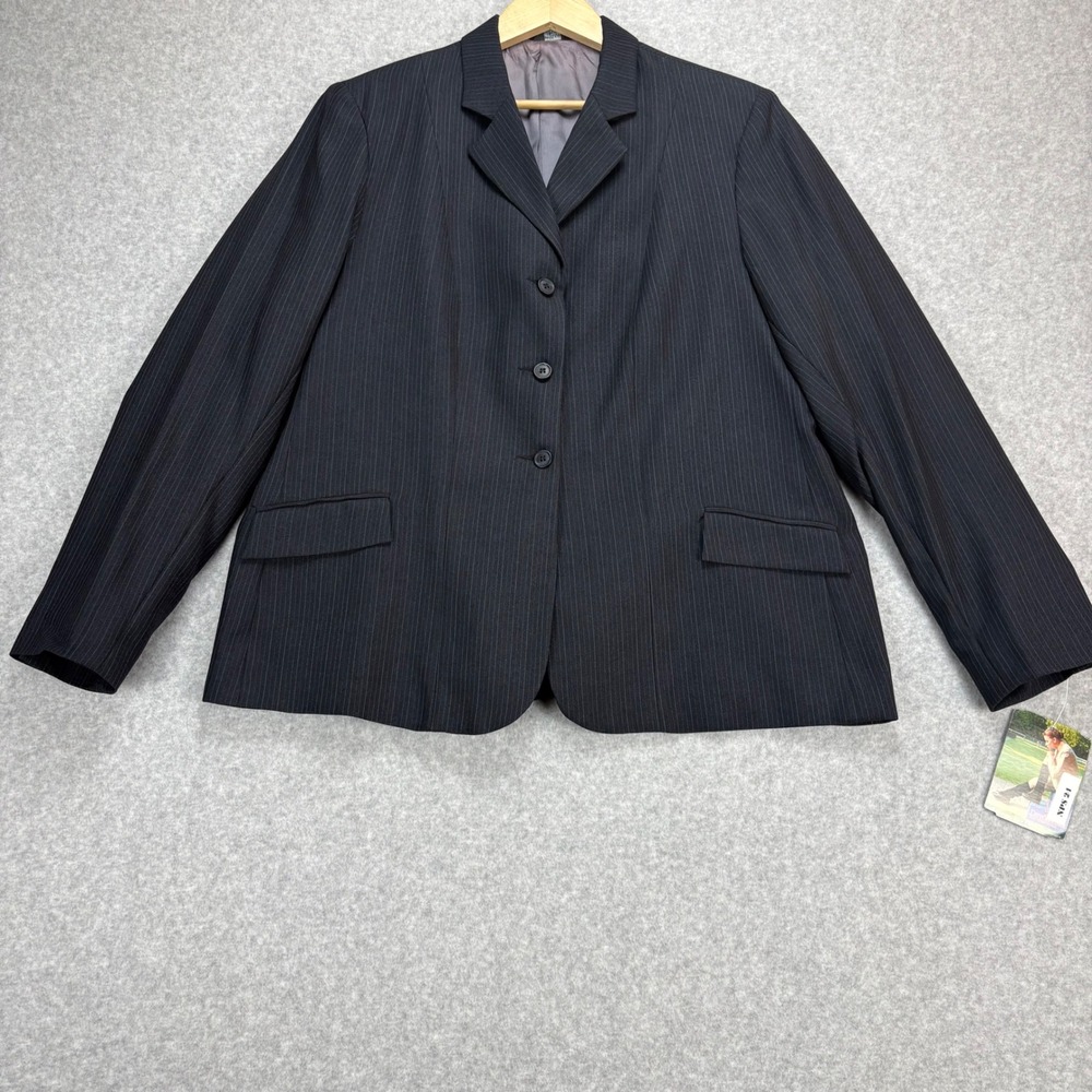 Devon-Aire Concour Coat Womens 24 Navy Pinstripe Equestrian Show Jacket Blazer